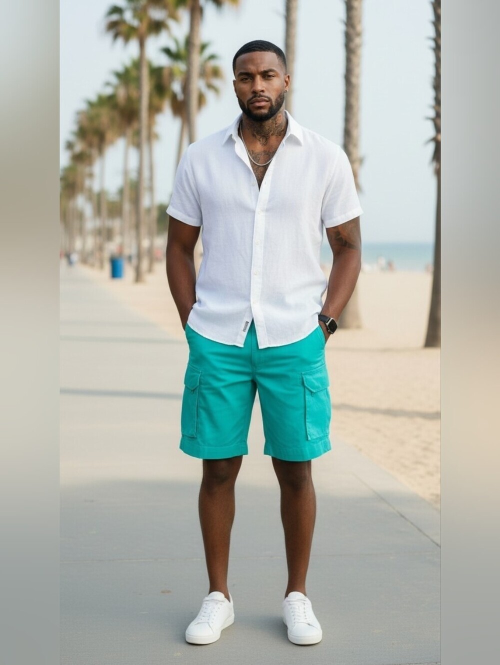 Polo Ralph Lauren Teal Green Cargo Shorts 100% Cotton Classic Fit Preppy Sz 33